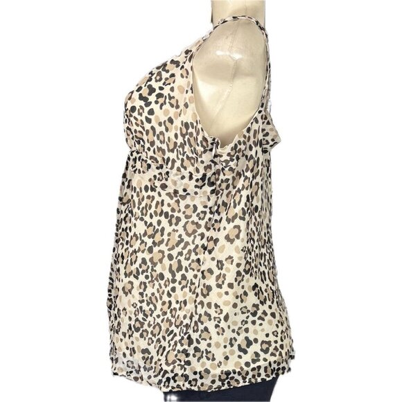 Apt 9 Beige-Brown Animal Print Tie Front Detail Lined Adjustable Strap Camisole - Picture 5 of 6